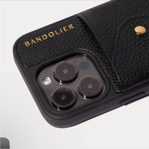 Bandolier iPhone 13 Pro Hailey Black Leather Phone Crossbody Case - Picture 3 of 6